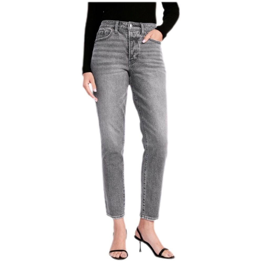 Old Navy OG High Rise Straight Gray Jeans Button Fly Normcore, Grunge, Classic